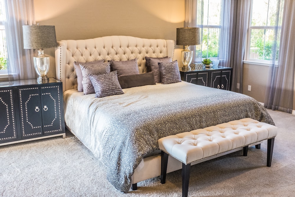 Elegant bedroom with soft linens