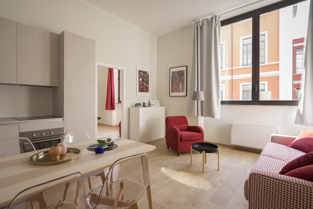 Bright styled apartment living room